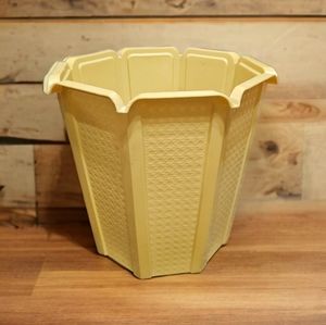 Vintage Gold Yellow Rubbermaid Garbage Basket Octagon